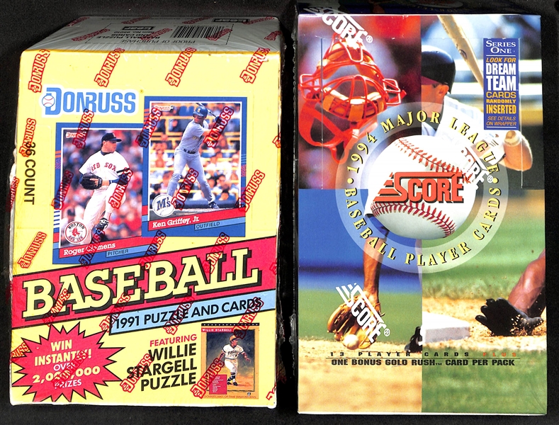 Lot of (5) Sealed Baseball Wax Boxes w. a 1993 Score Select Baseball